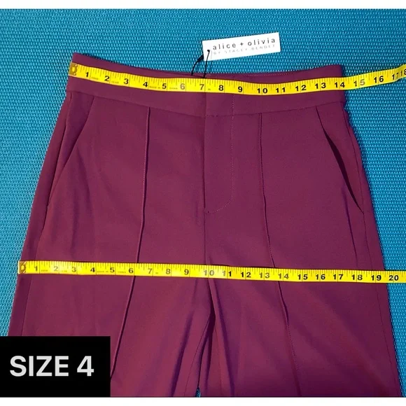 Alice + Olivia Dylan Purple Boysenberry High Waist Wide Leg Pant - Picture 9 of 15